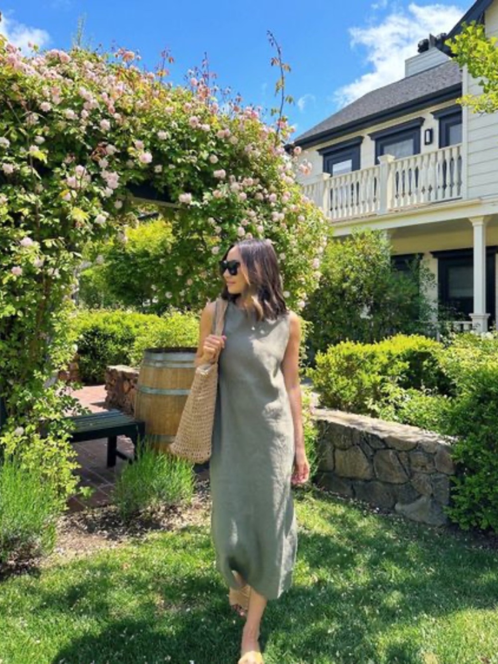Everlane Bias-Cut Sleeveless Linen Maxi Dress- size 12